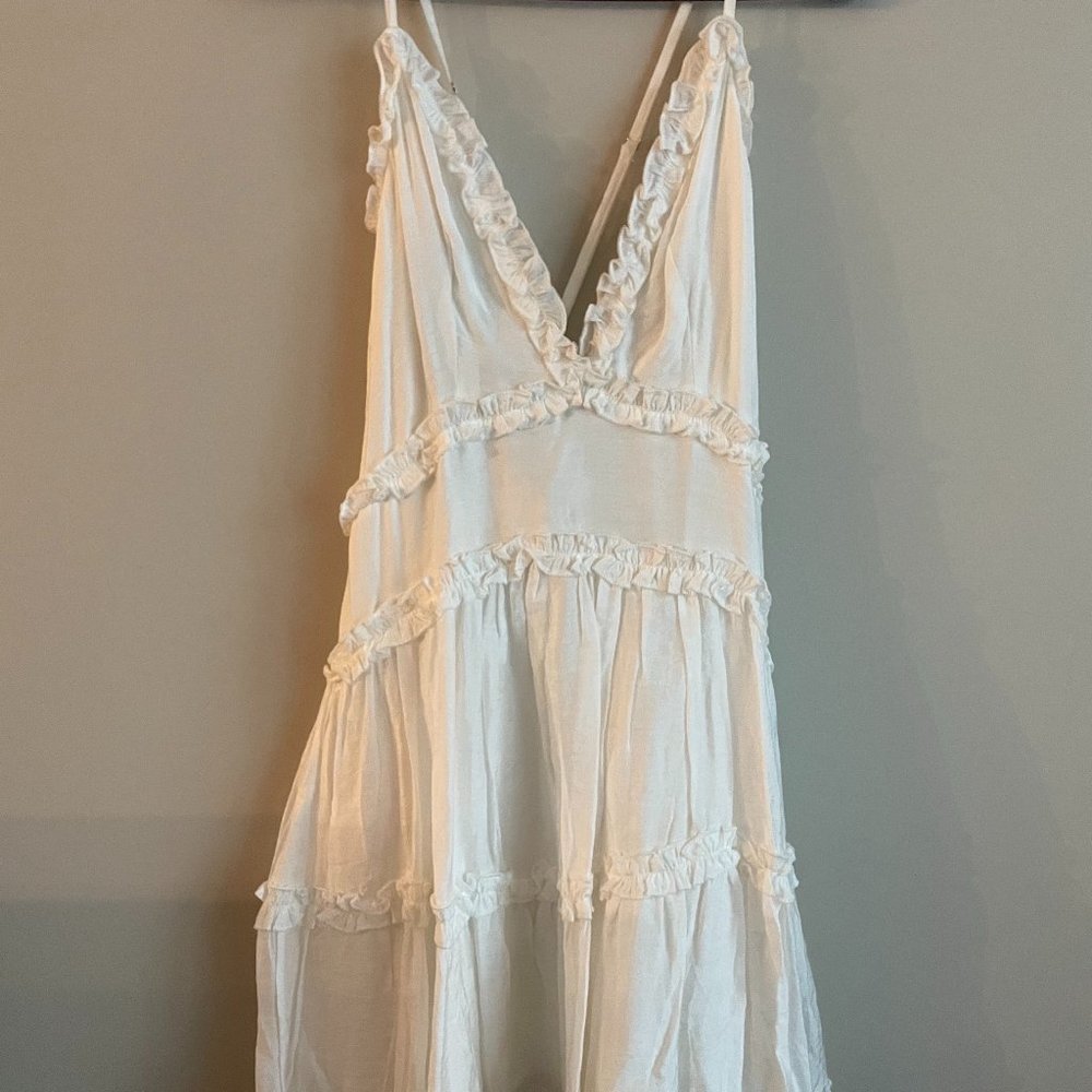Princess Polly white frill dress